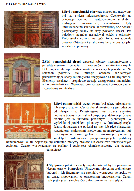 Infografika - style w malarstwie rzymskim