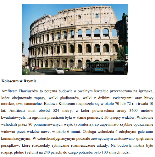 Infografika - Koloseum Rzym